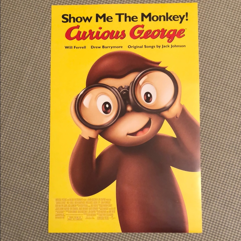 Curious George Poster/Activity Sheet 11”x17” Double-sided 2005 Lot of 2 MP005